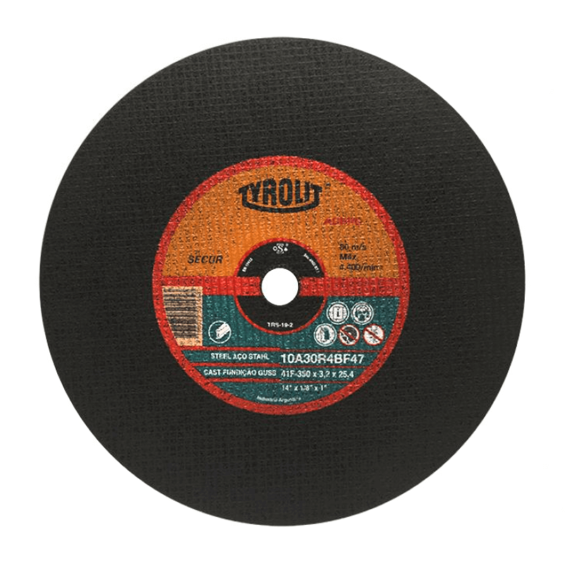 TYROLIT DISCO ABRASIVO SECUR EXTRA PARA CORTE REFORZADO DE ACERO 350X3.2X25.4 (TRS-19-2)