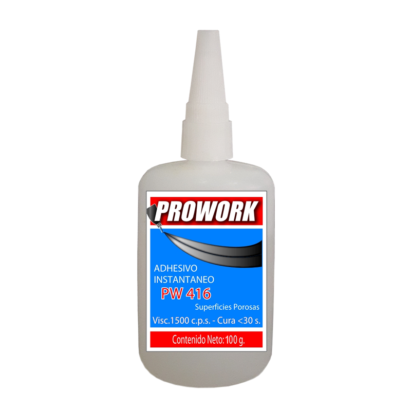 PROWORK 416 x 100 grs. ADHESIVO INSTANTÁNEO SUPERFICIES POROSA